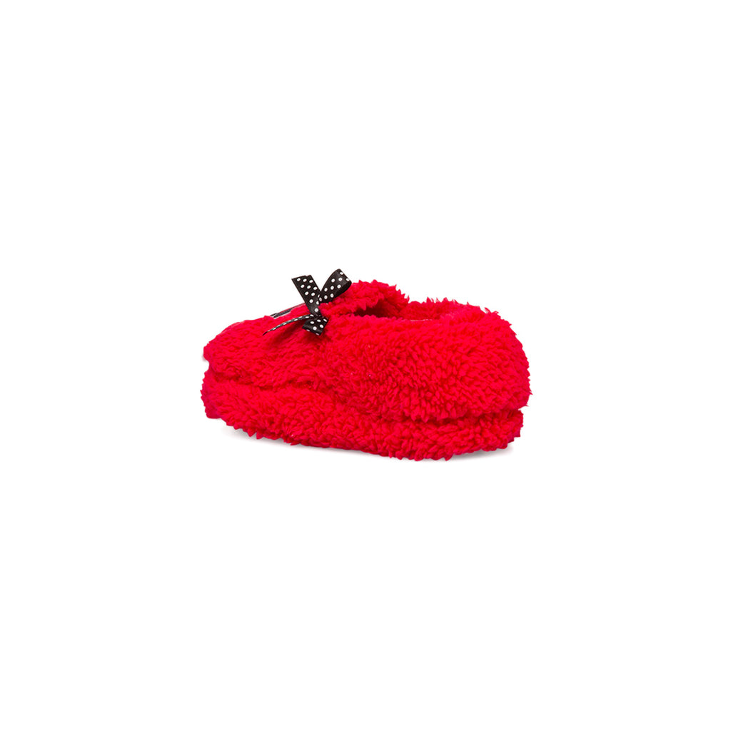 Pantofole da bambina rosse con logo e fiocco Minnie