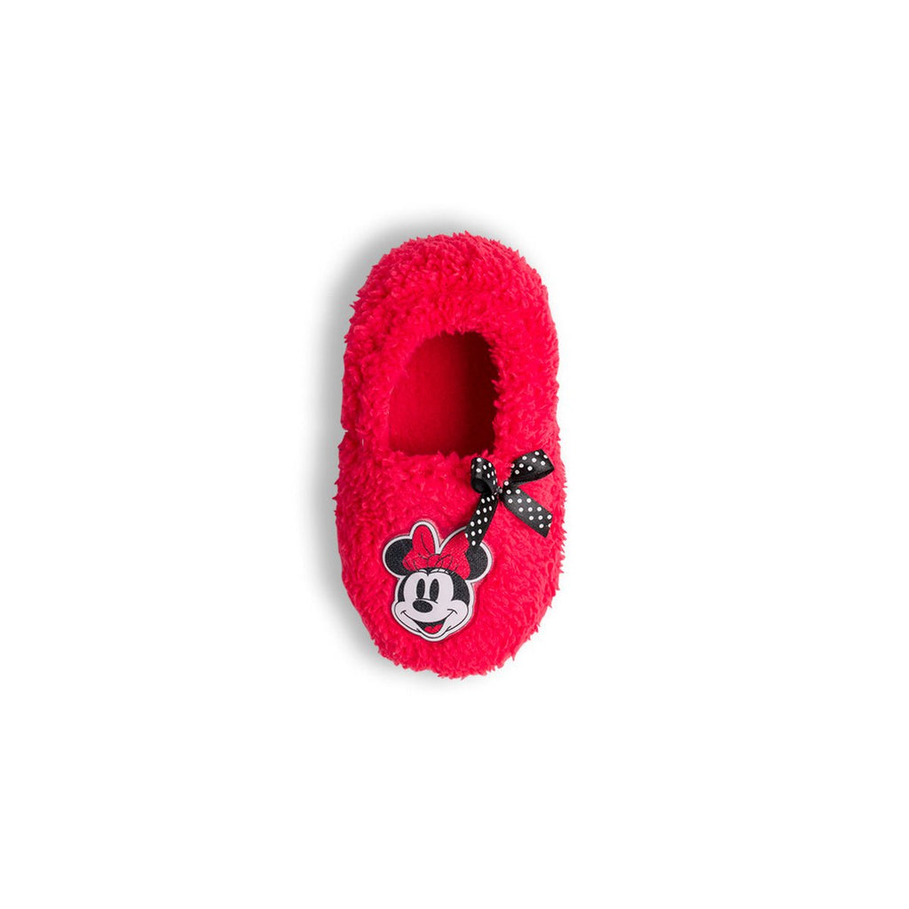 Pantofole da bambina rosse con logo e fiocco Minnie