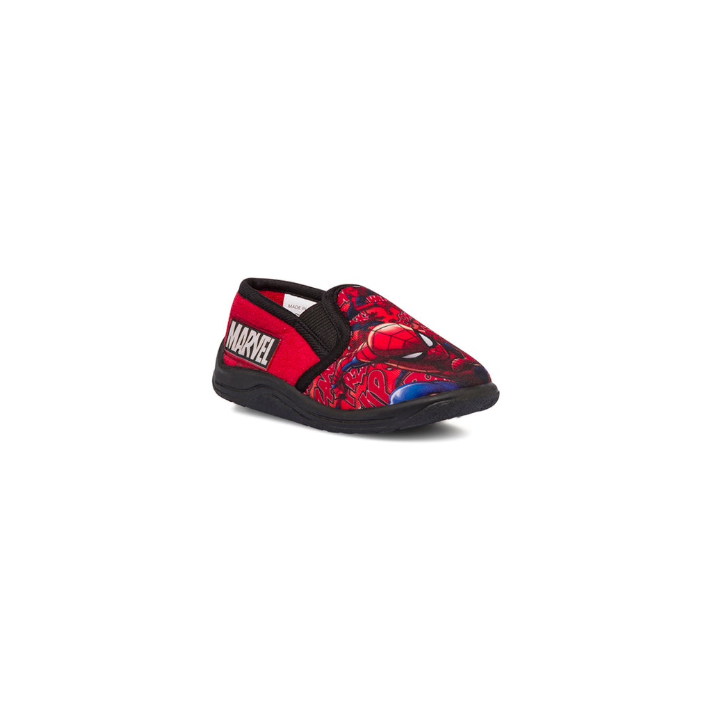 Pantofole da bambino rosse e nere con logo Spiderman