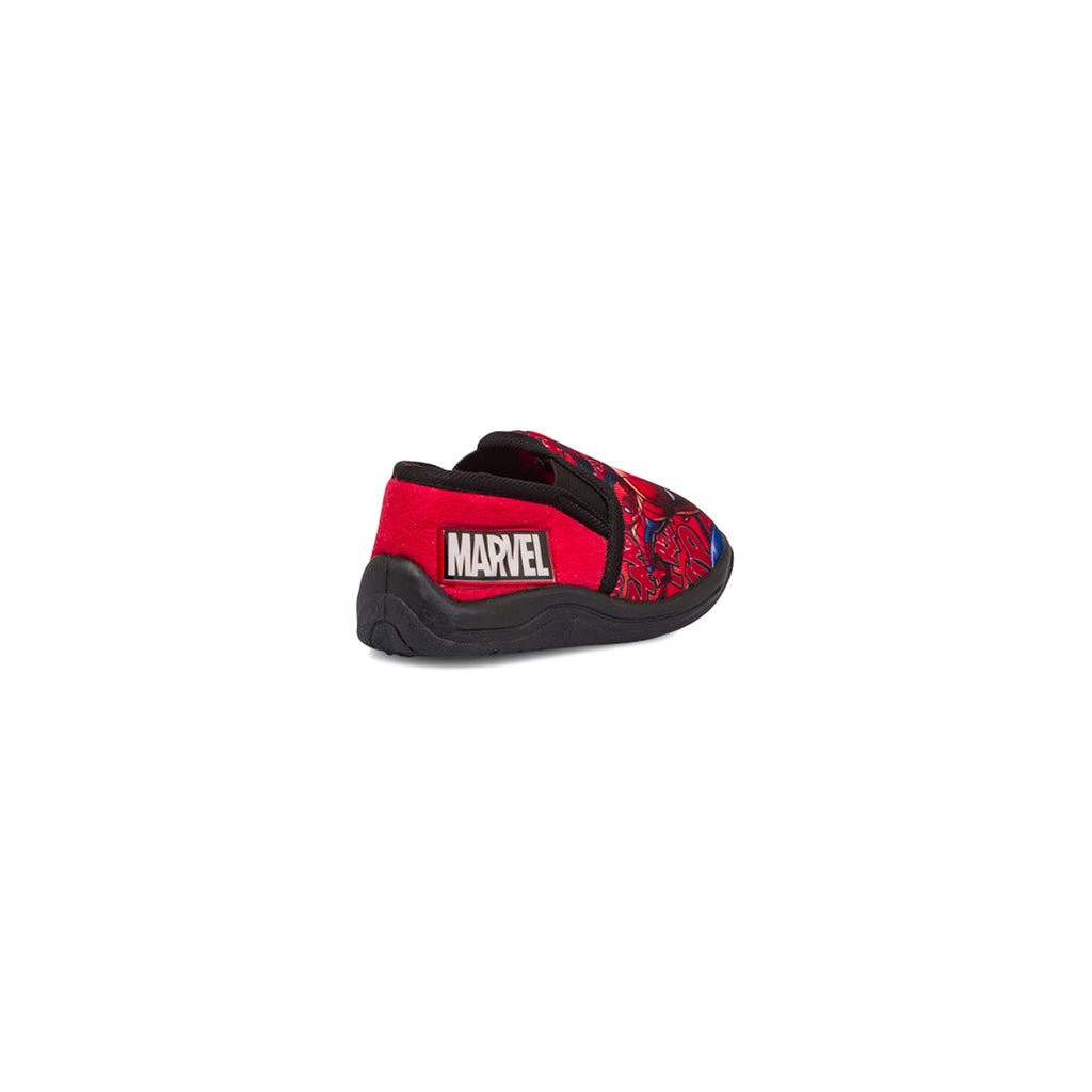 Pantofole da bambino rosse e nere con logo Spiderman