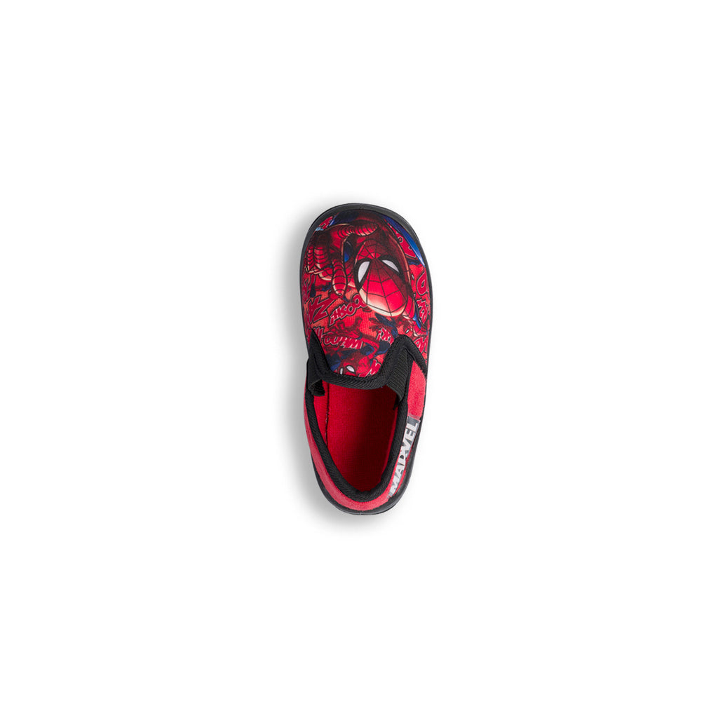 Pantofole da bambino rosse e nere con logo Spiderman