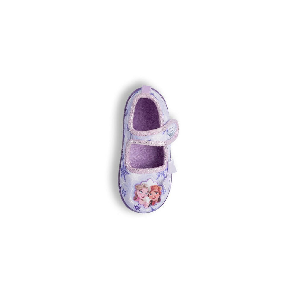 Pantofole da bambina lilla con stampa e fiocchi Frozen