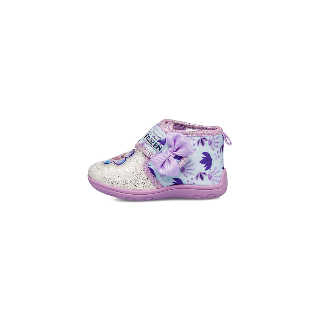 Pantofole da bambina lilla con glitter e stemma Frozen