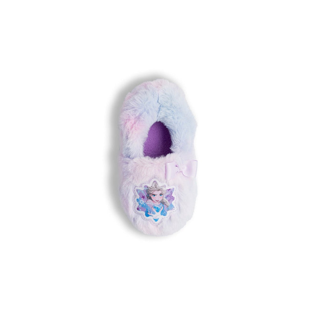 Pantofole da bambina lilla con logo e fiocco Frozen