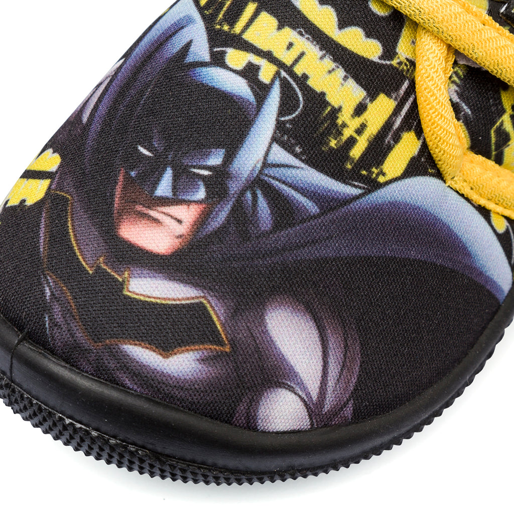 Pantofole da bambino gialle e nere con stampa Batman