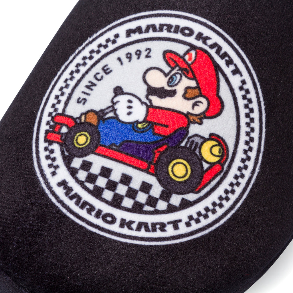 Pantofole da ragazzo nere e bianche con logo Mario Kart