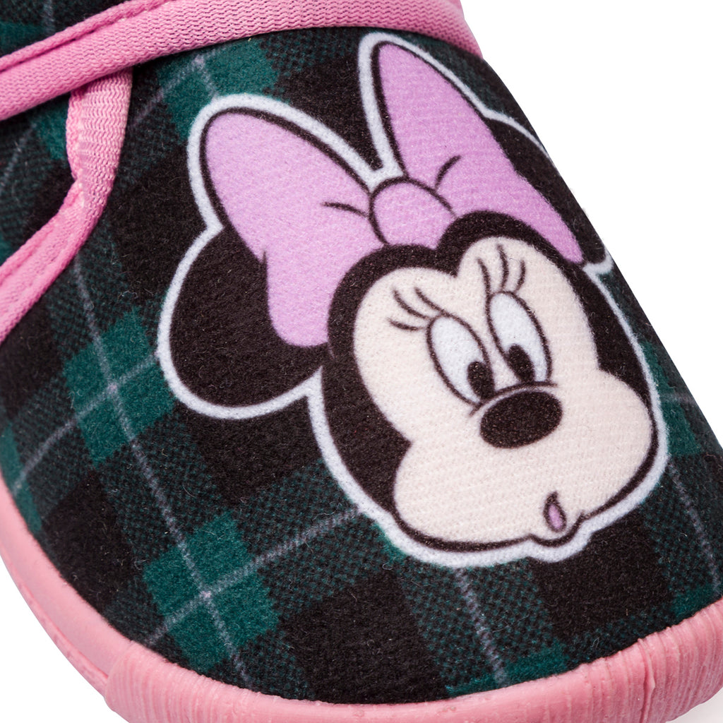 Pantofole da bambina verdi e rosa con logo Minnie
