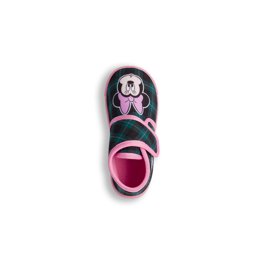Pantofole da bambina verdi e rosa con logo Minnie