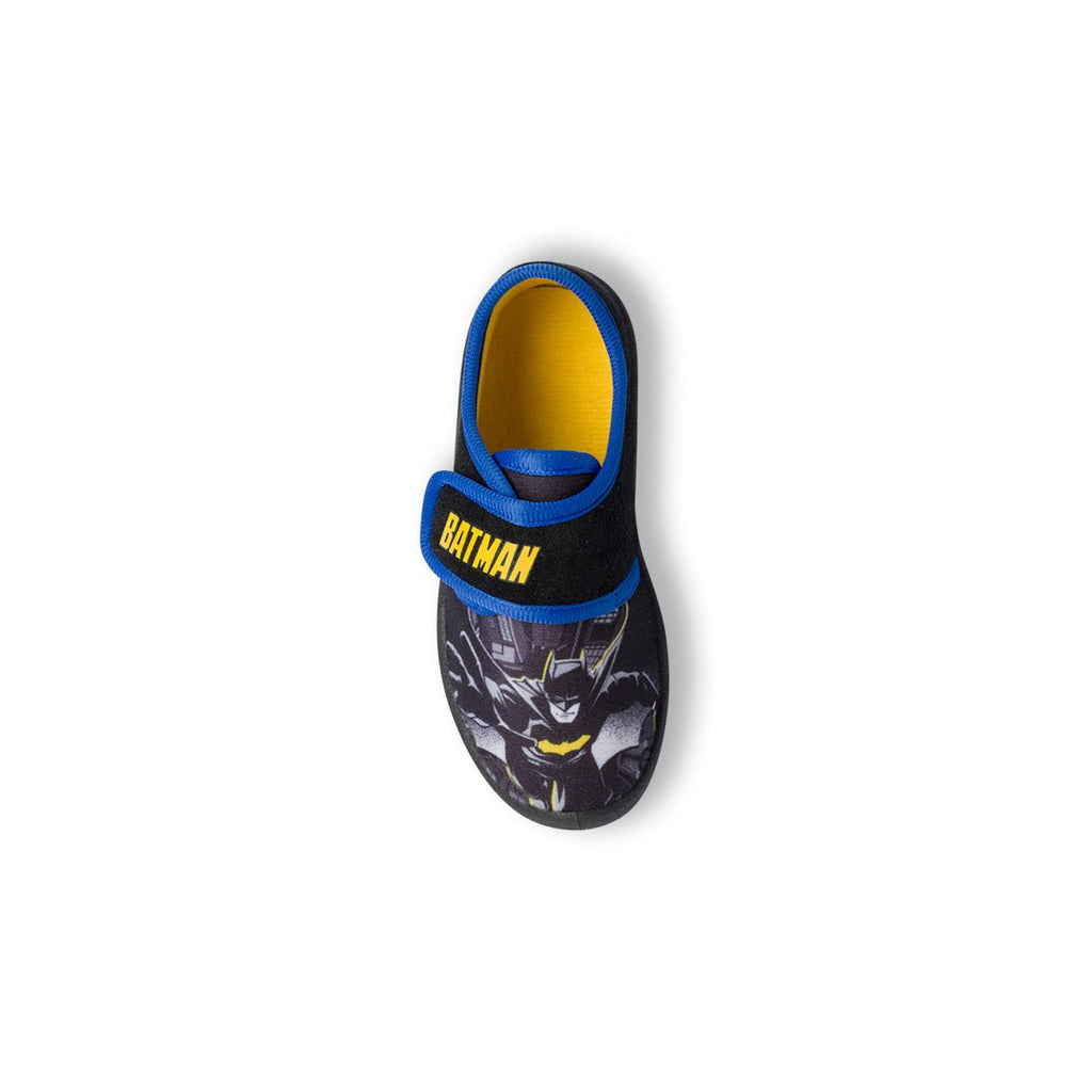 Pantofole da bambino nere e blu con logo Batman