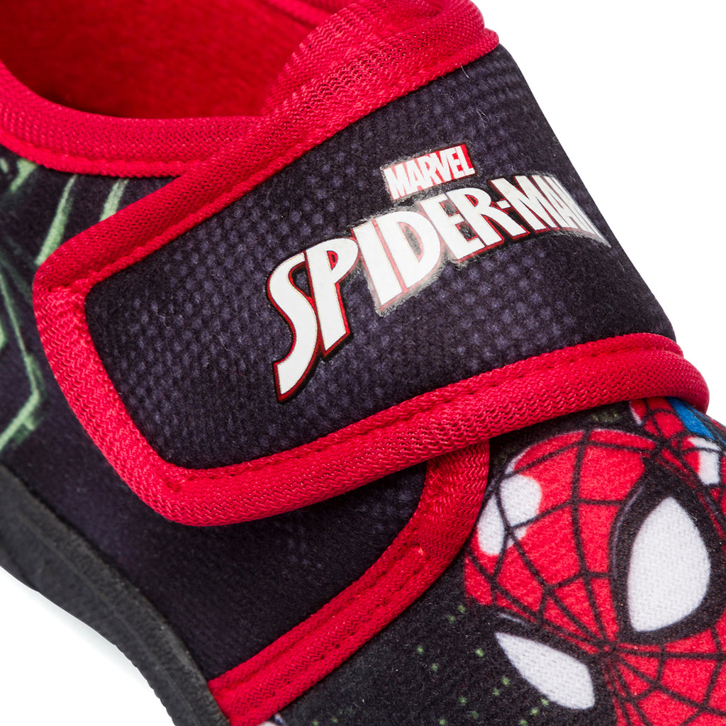 Pantofole da bambino nere con dettagli rossi Spiderman