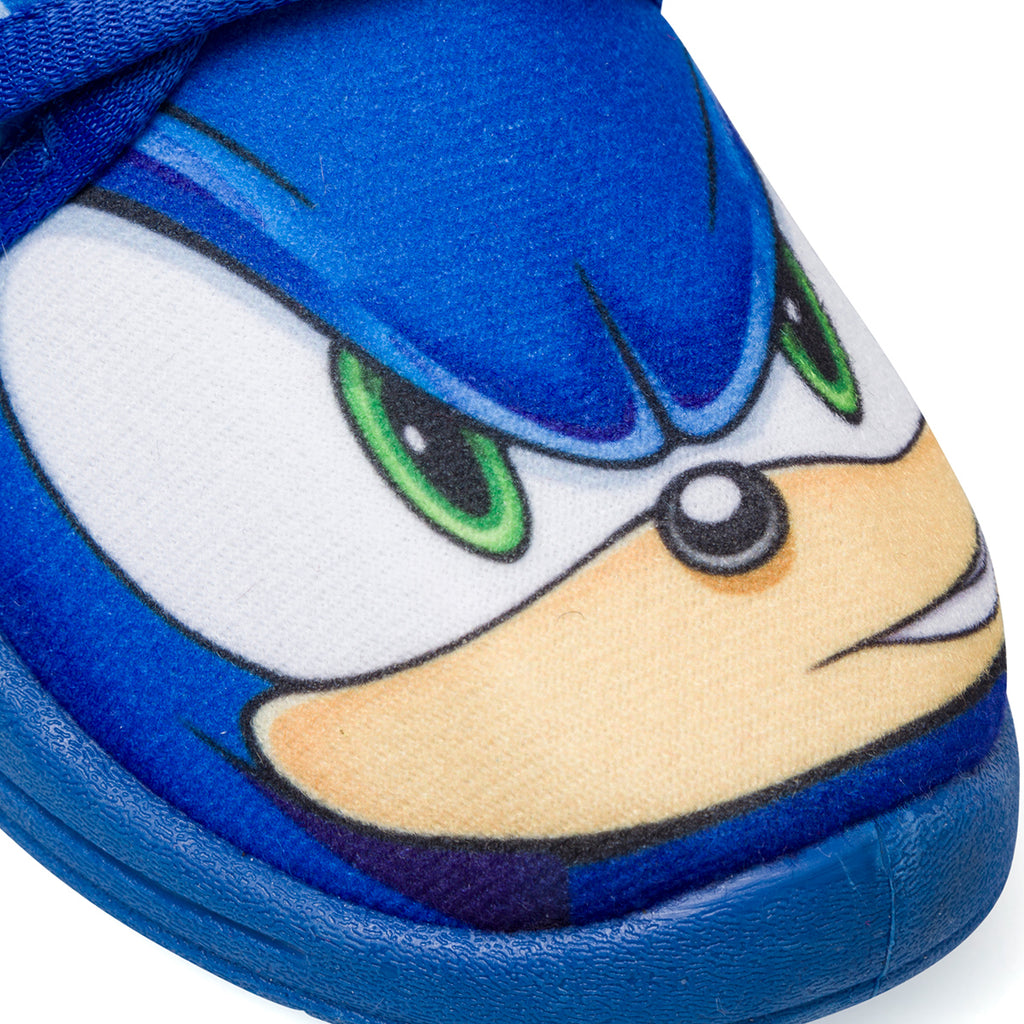 Pantofole da bambino blu con logo Sonic