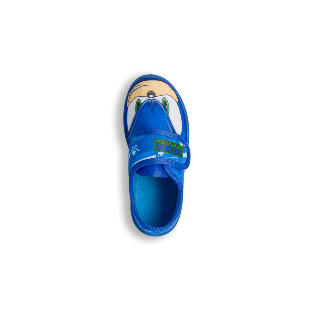 Pantofole da bambino blu con logo Sonic