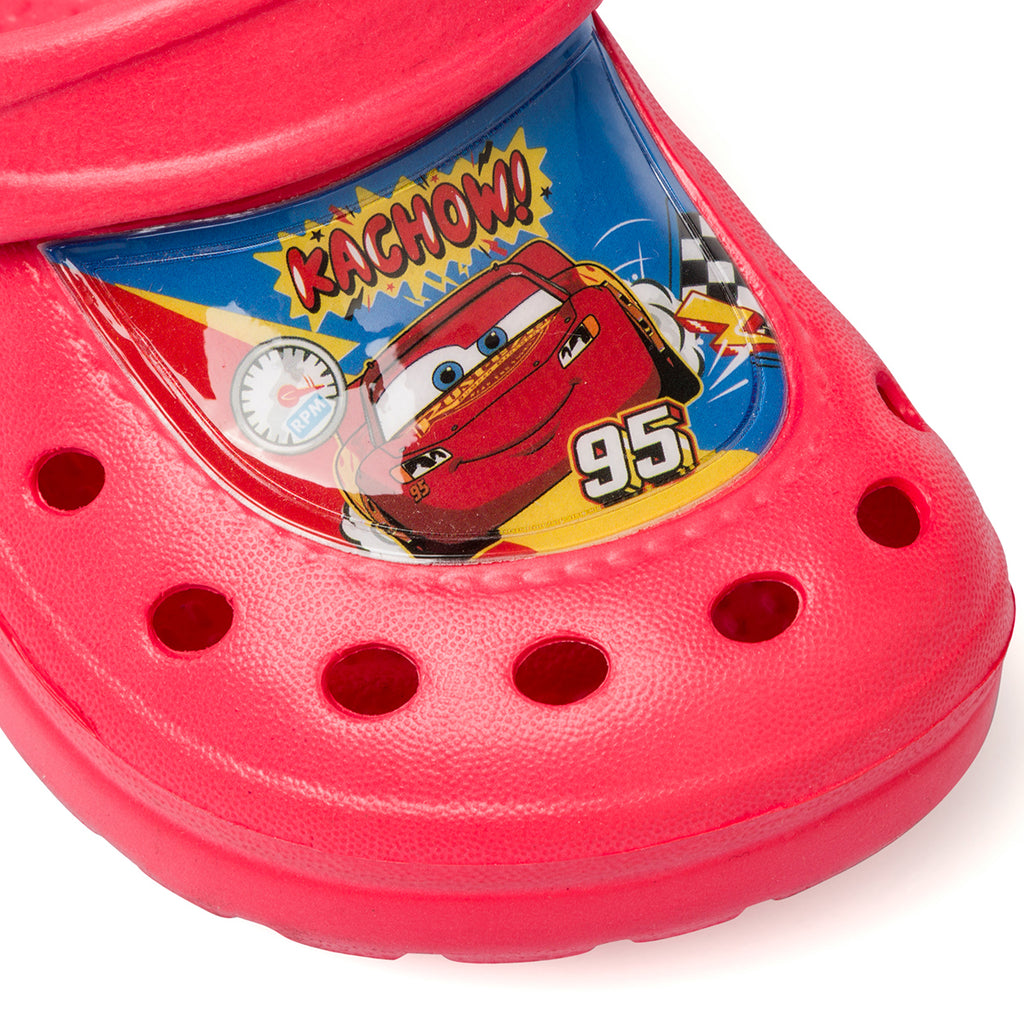Sabot da bambino rossi con stampa Cars