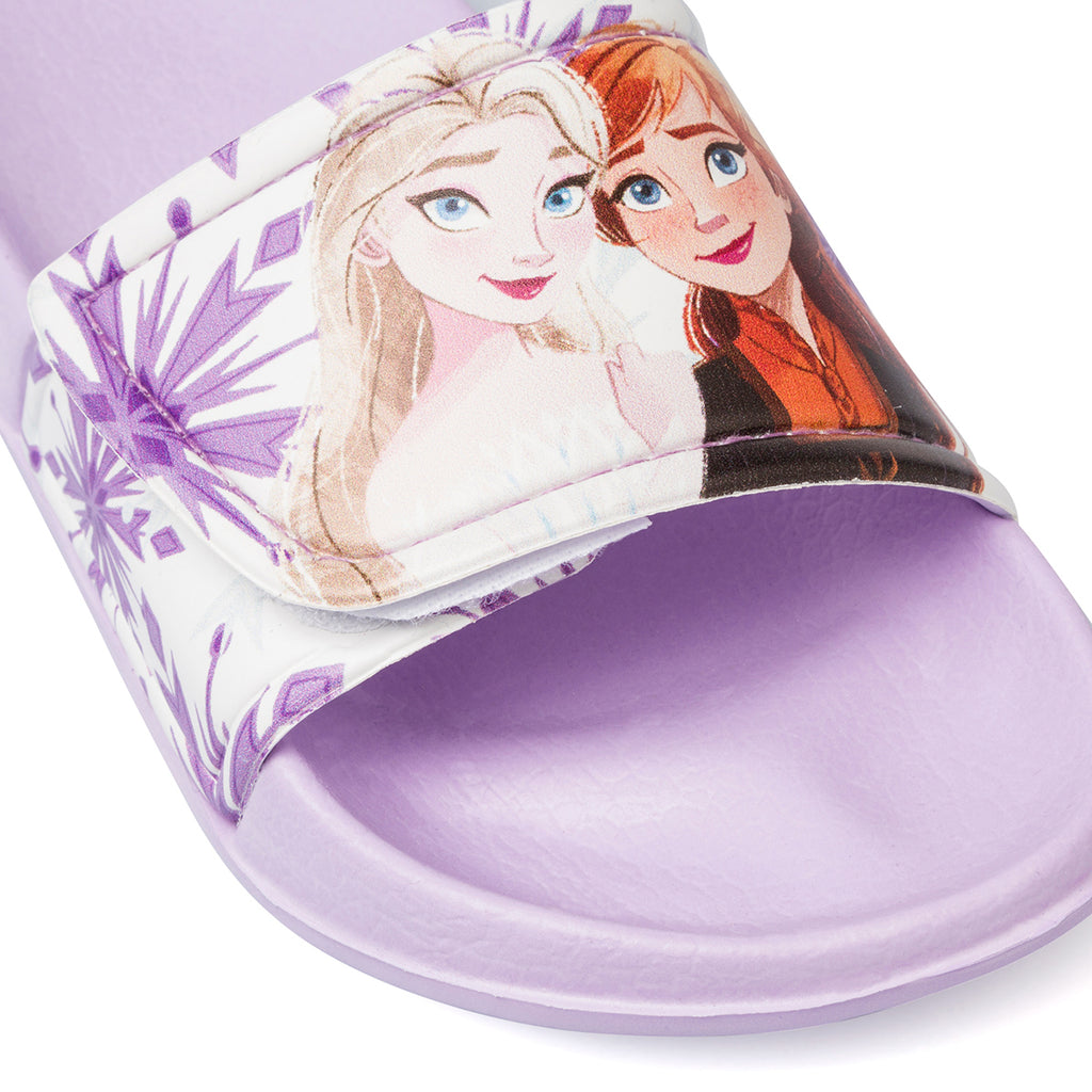 Ciabatte da bambina fascia singola con strappo in velcro e stampa Frozen