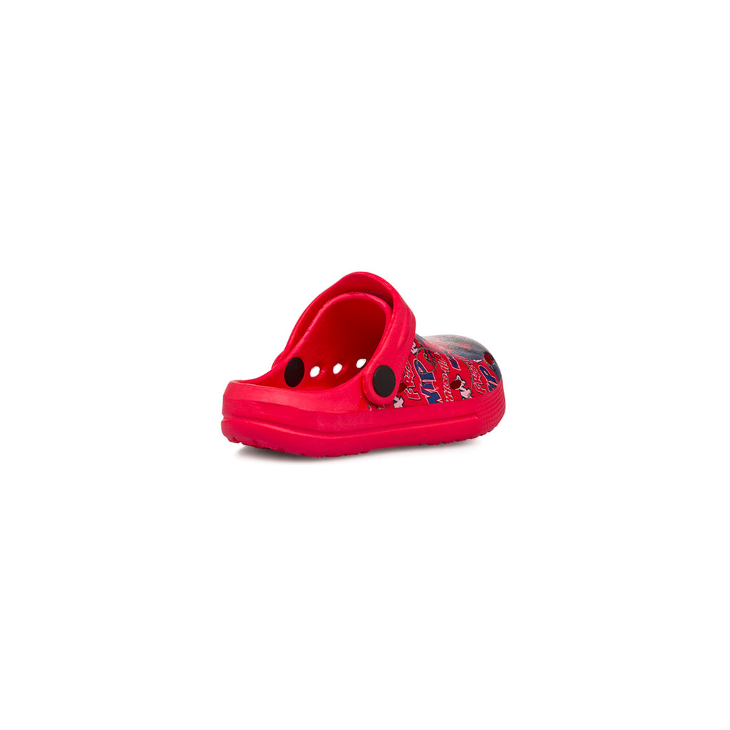 Ciabatte Sabot rosse da bambino con stampa Spiderman