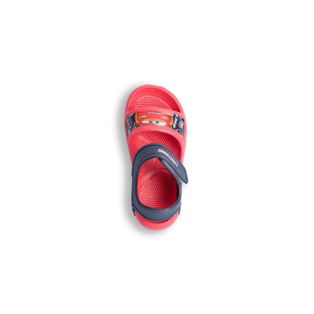 Sandali da bambino blu e rossi con logo Cars