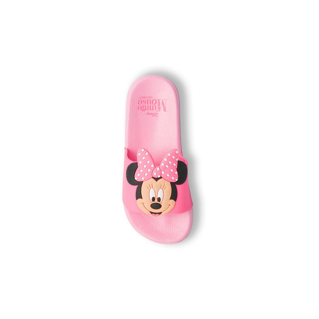 Ciabatte da bambina rosa fascia singola con logo frontale Minnie