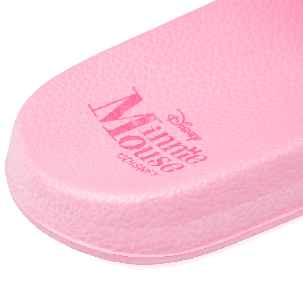 Ciabatte da bambina rosa fascia singola con logo frontale Minnie