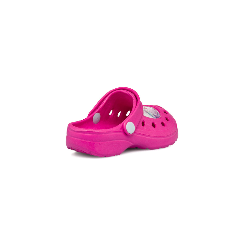 Sabot da bambina fucsia con patch Unicorno