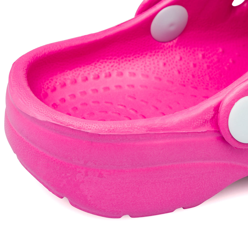 Sabot da bambina fucsia con patch Unicorno