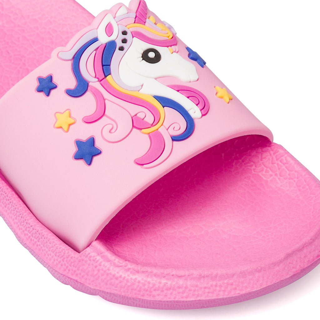 Ciabatte da bambina rosa con unicorno Hot Sand