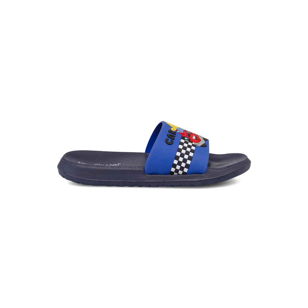 Ciabatte da bambino blu con logo auto Hot Sand
