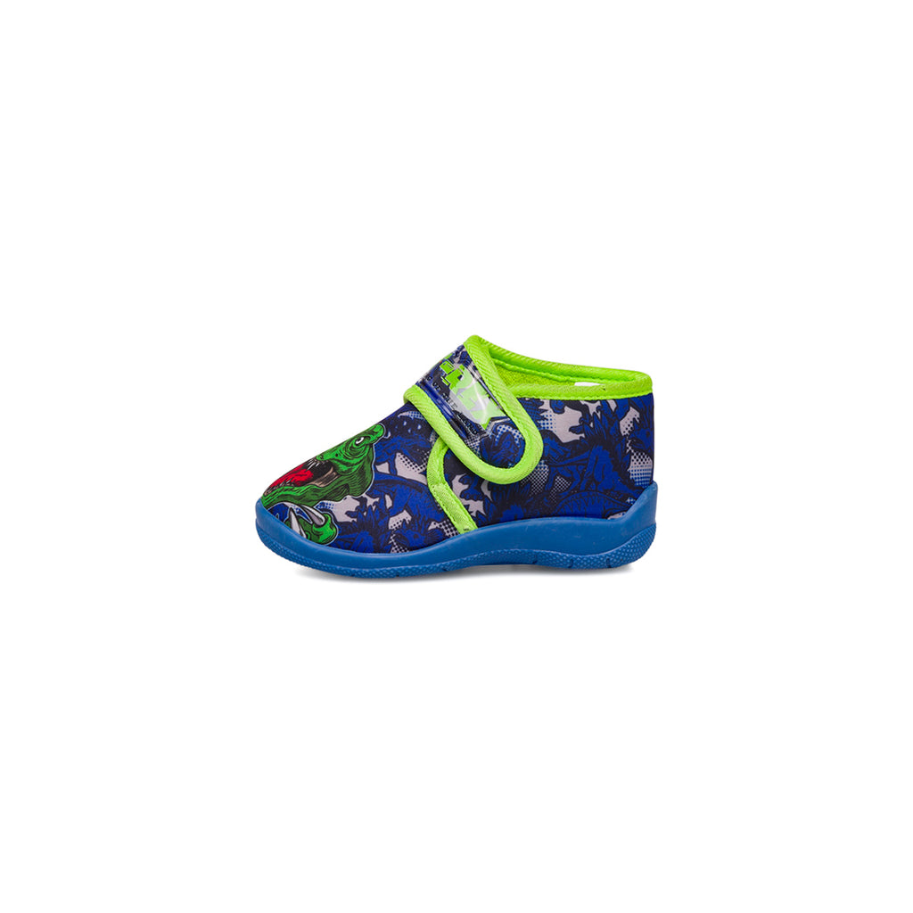 Pantofole blu da bambino Dinosauri con stampe
