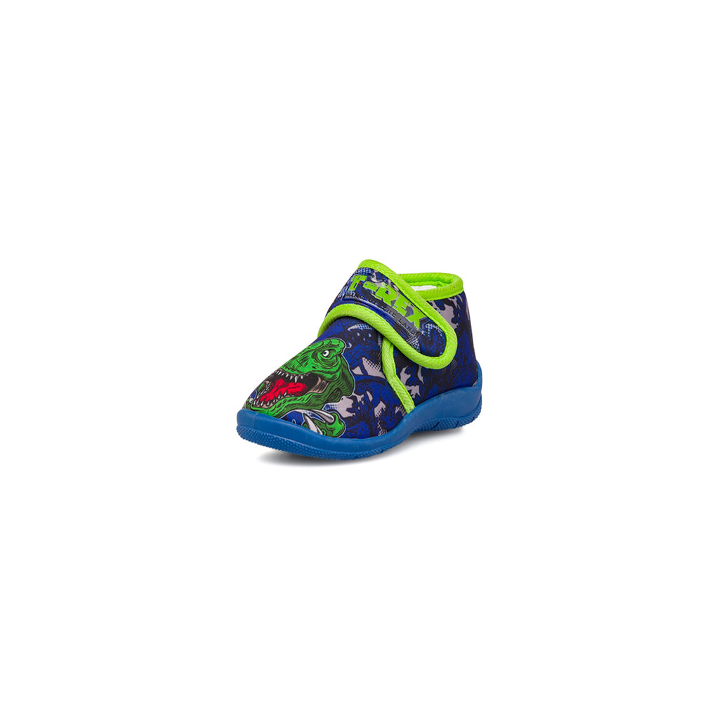 Pantofole blu da bambino Dinosauri con stampe