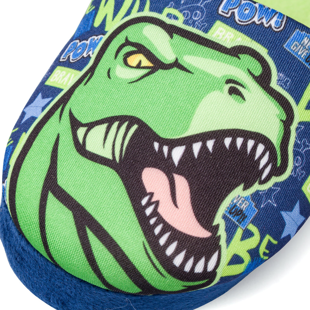 Pantofole blu da bambino Dinosauri con stampe