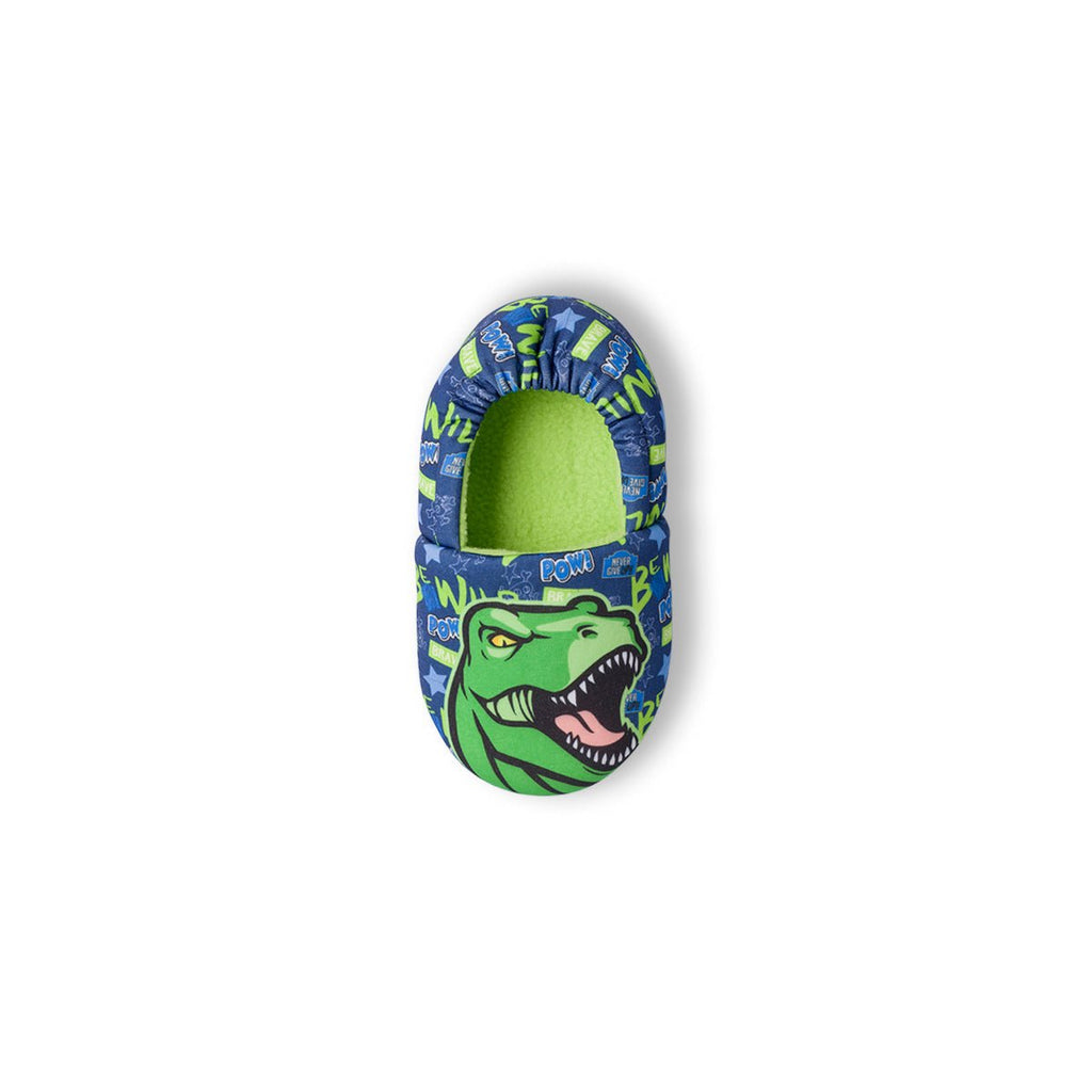 Pantofole blu da bambino Dinosauri con stampe