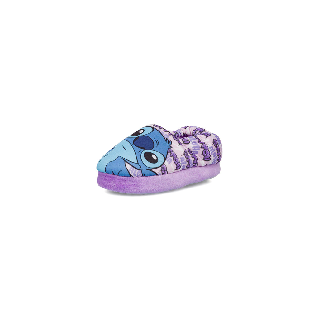 Pantofole lilla da bambina e bambino con stampe e logo Stitch