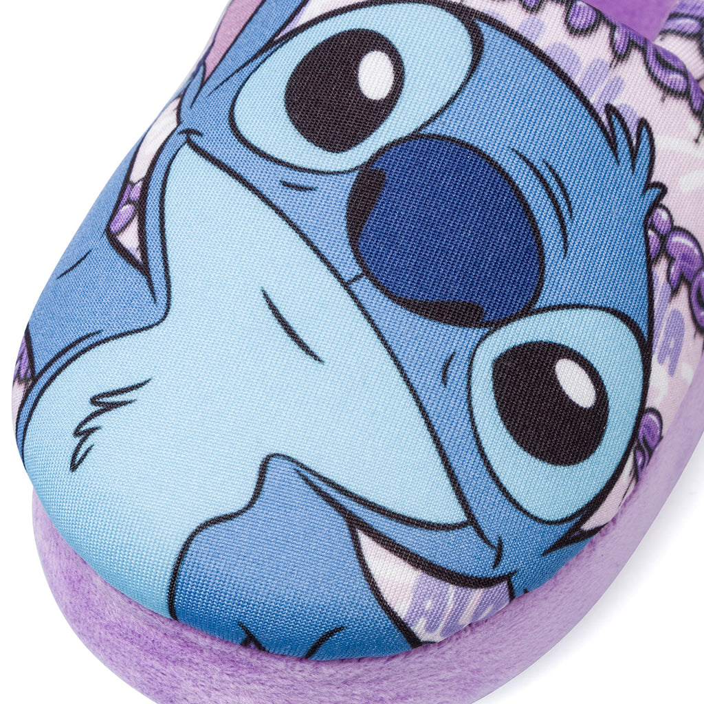 Pantofole lilla da bambina e bambino con stampe e logo Stitch