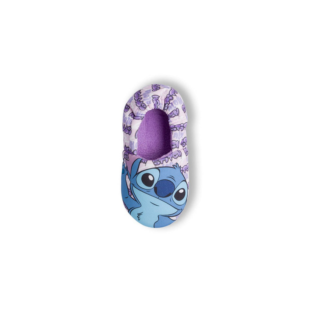 Pantofole lilla da bambina e bambino con stampe e logo Stitch