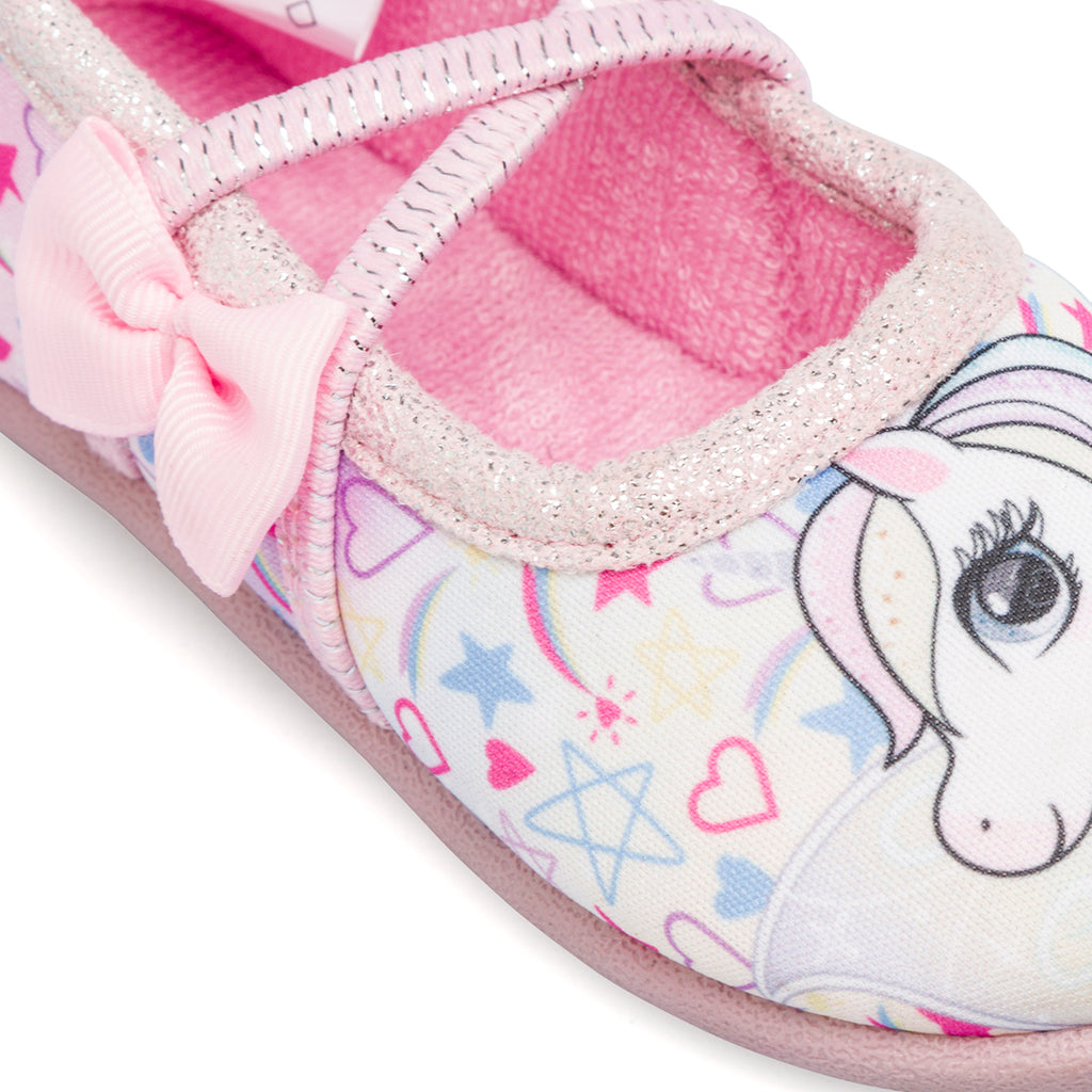 Ballerine da bambina primi passi rosa con grafica Unicorno