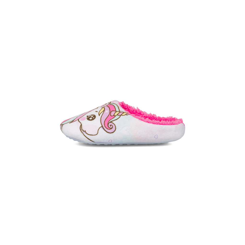 Pantofole da bambina rosa con stampe Unicorno