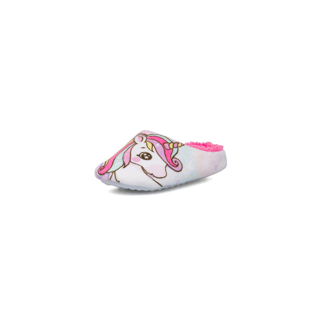 Pantofole da bambina rosa con stampe Unicorno