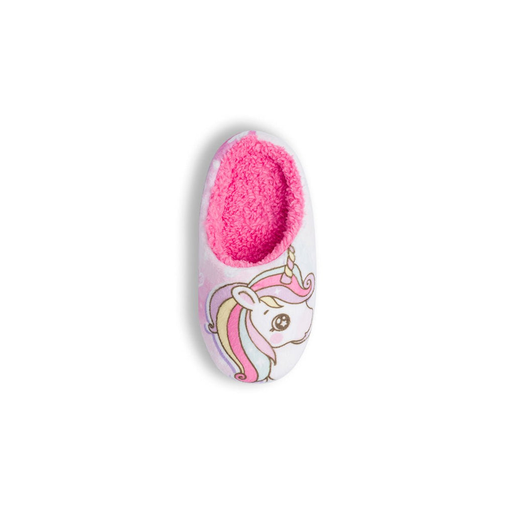 Pantofole da bambina rosa con stampe Unicorno
