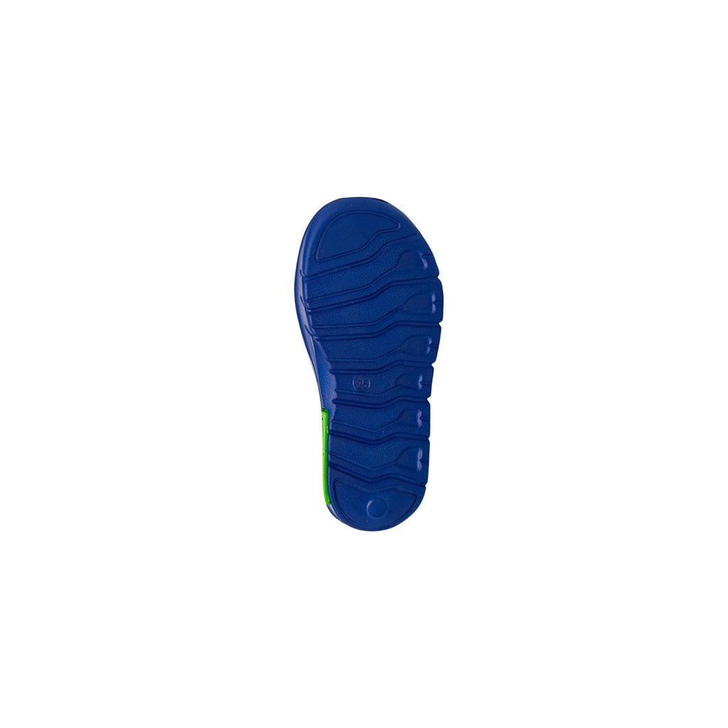 Sandali blu e verde da bambino con patch Dinosauri