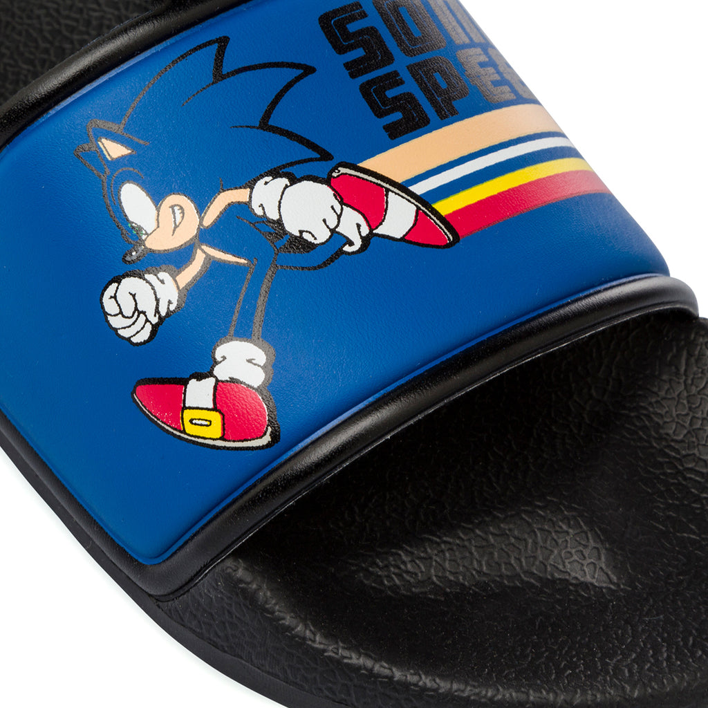 Ciabatte a fascia blu da Bambino con stampa Sonic