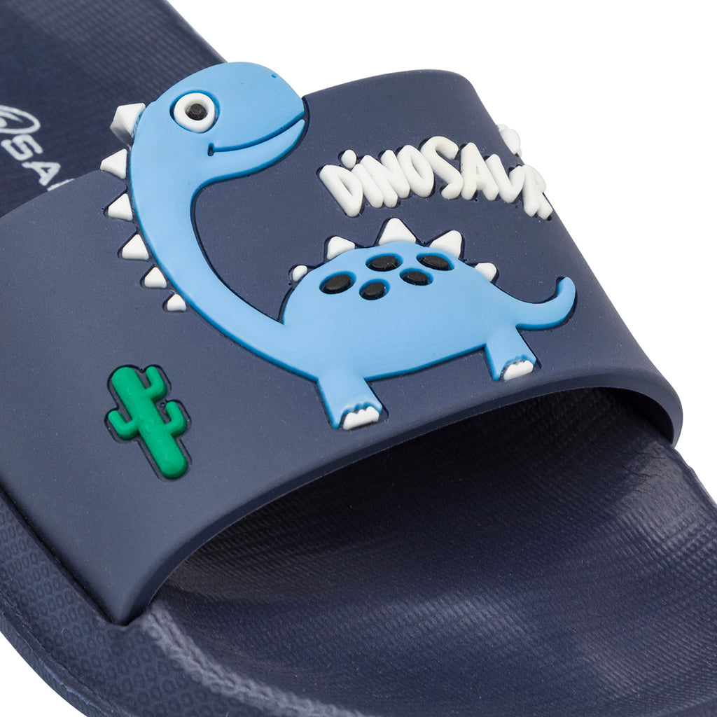 Ciabatte da Bambino blu in gomma con dinosauri Hot Sand
