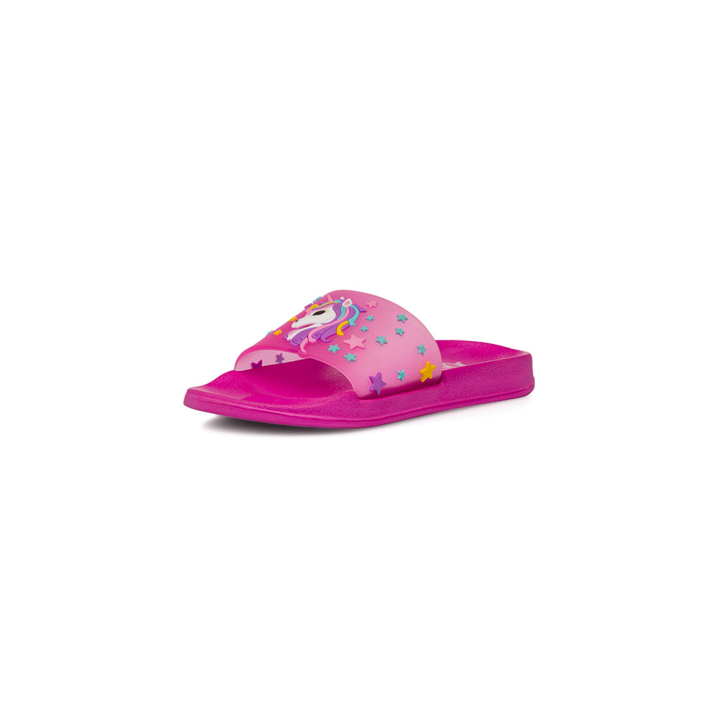 Ciabatte fucsia da Bambina con stampa unicorno in rilievo JOG