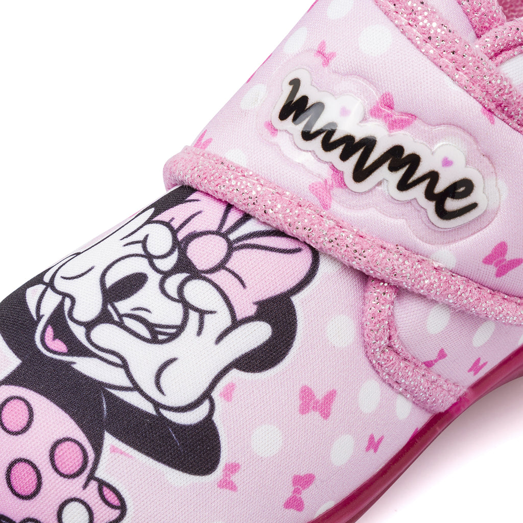 Scarpe Antiscivolo rosa da Bambina con chiusura a strappo Minnie