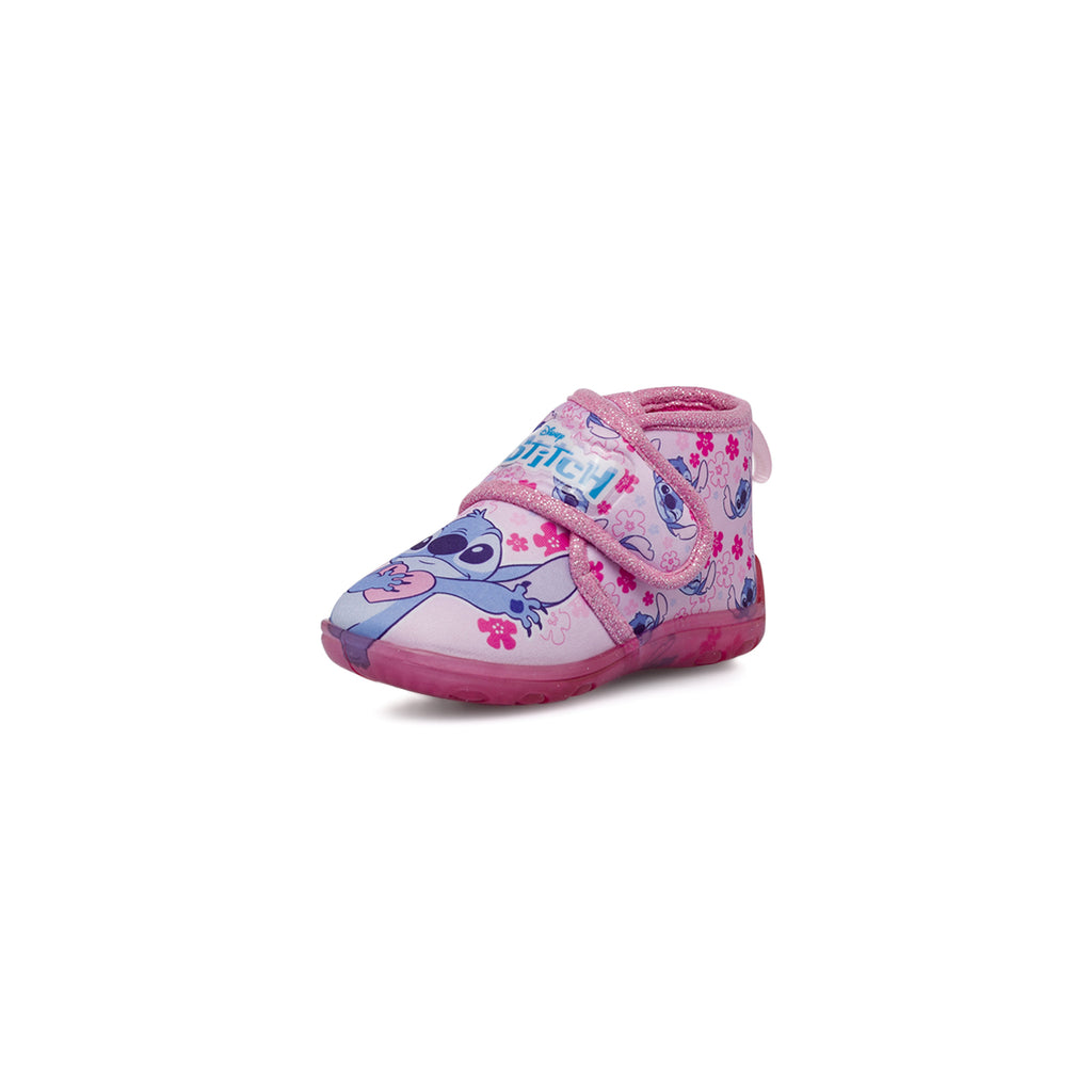 Scarpe Antiscivolo rosa da Bambina con glitter Stitch