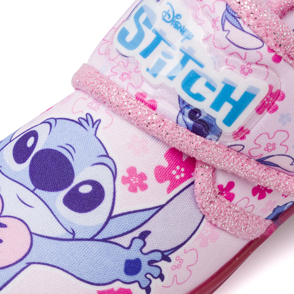 Scarpe Antiscivolo rosa da Bambina con glitter Stitch