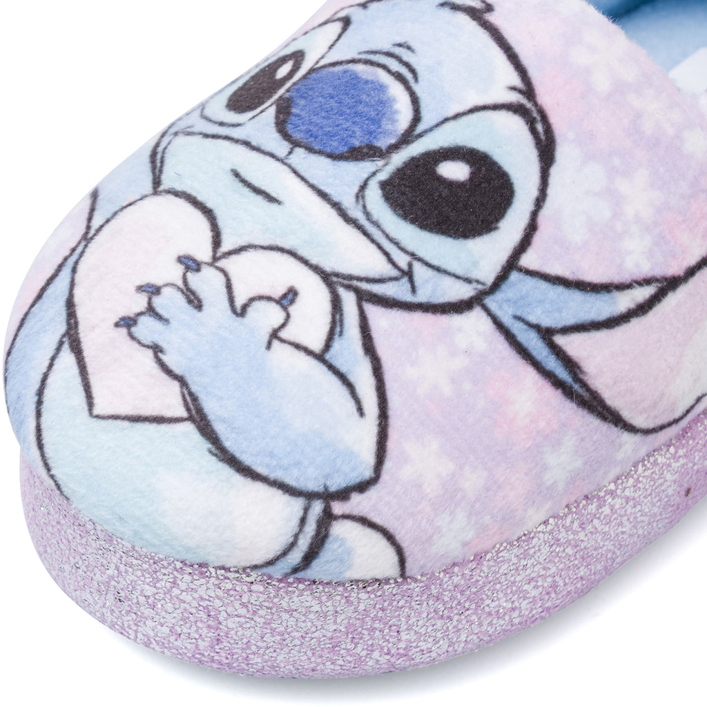 Pantofole Antiscivolo lilla da Bambina con glitter Stitch