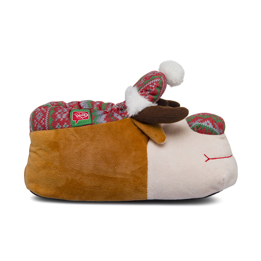 Pantofole da bambini Griff in tessuto peluche a forma di Renna Natale