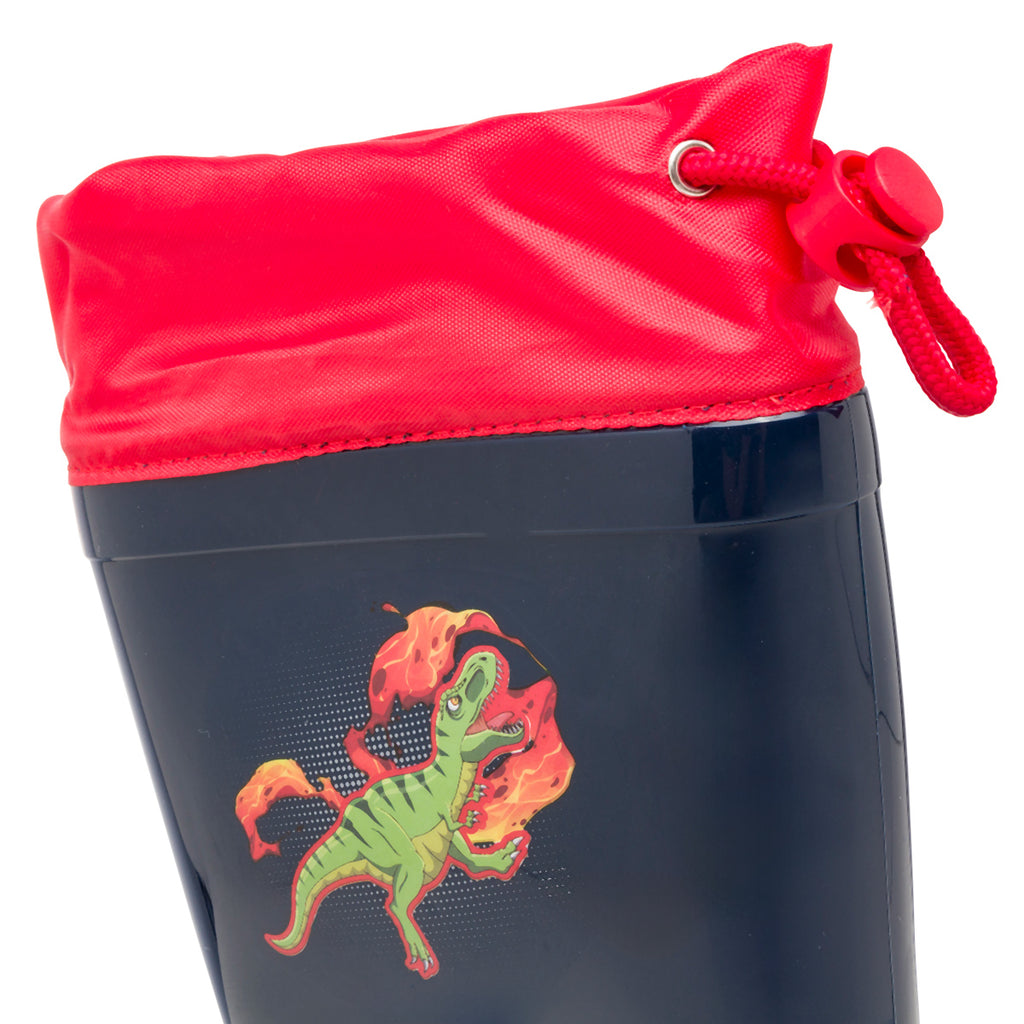 Stivali di gomma da pioggia blu e rosso Dinosauri