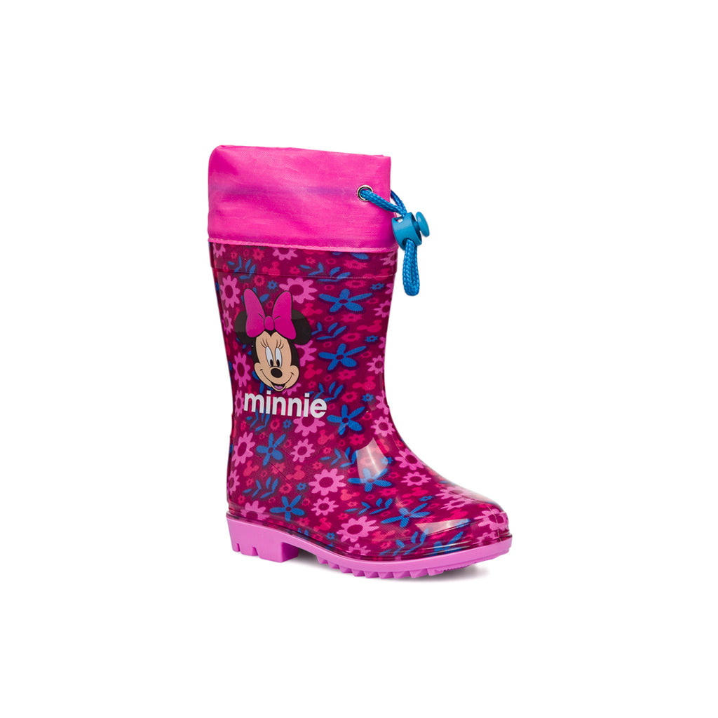 Stivali da pioggia bordeaux e rosa da bambina Minnie