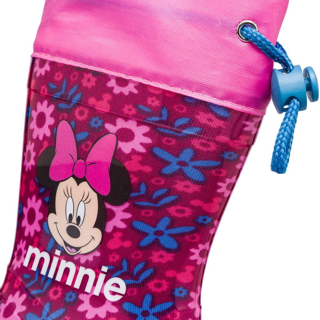 Stivali da pioggia bordeaux e rosa da bambina Minnie