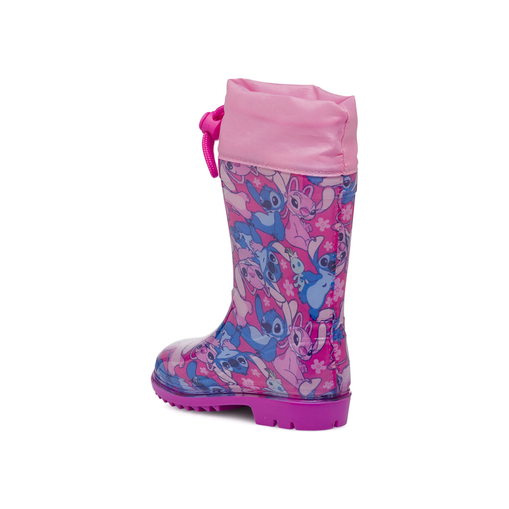 Stivali da pioggia fucsia da Bambina Stitch